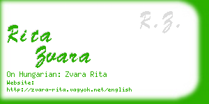 rita zvara business card